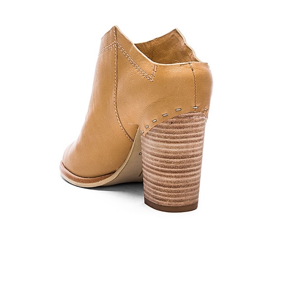 New Tan Pep Toe Cognac Leather Mule Bootie - Picture 4 of 5